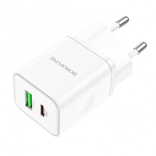 СЗУ Borofone BN7 PD20W+QC3.0 (1USB-A/1C) White - изображение 1