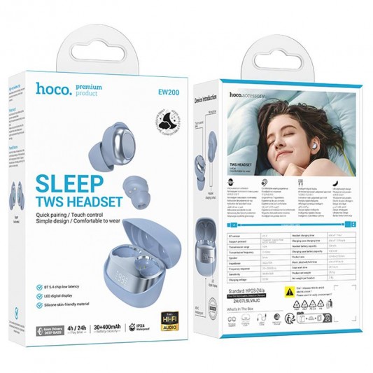 Бездротові TWS навушники Hoco EW200 Elegant Blue - зображення 1 
