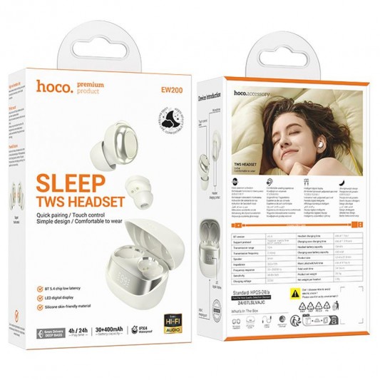 Бездротові TWS навушники Hoco EW200 Elegant Milky White - зображення 2 