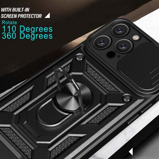 Ударостійкий чохол Camshield Serge Ring для Apple iPhone 13 Pro Max (6.7") Чорний - зображення 3 