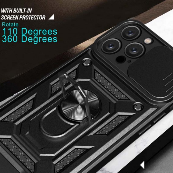 Ударостійкий чохол Camshield Serge Ring для Apple iPhone 13 Pro Max (6.7") Чорний