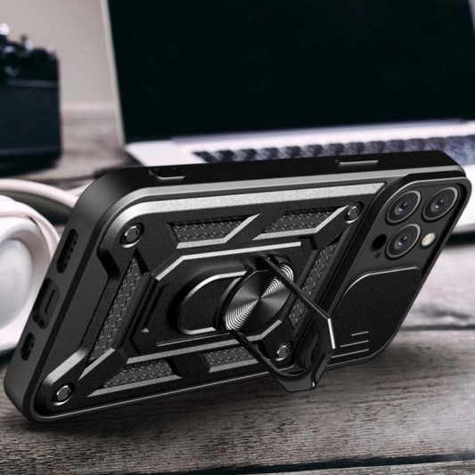 Ударостійкий чохол Camshield Serge Ring для Apple iPhone 13 Pro Max (6.7") Чорний - зображення 5 