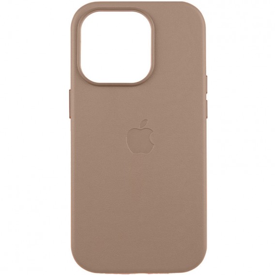 Шкіряний чохол Leather Case (AAA) with MagSafe and Animation для Apple iPhone 16 Pro (6.3") Taupe