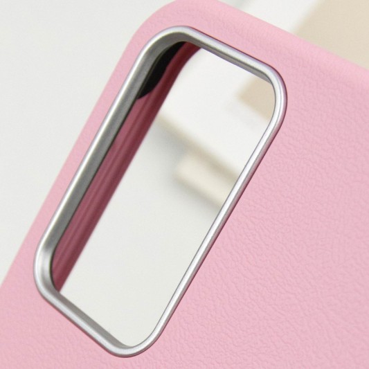Кожаный чехол Leather Case Metal Buttons для Samsung Galaxy S23 FE Light Pink - изображение 4