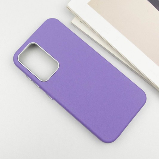 Кожаный чехол Leather Case Metal Buttons для Samsung Galaxy S23 FE Light Purple - изображение 3
