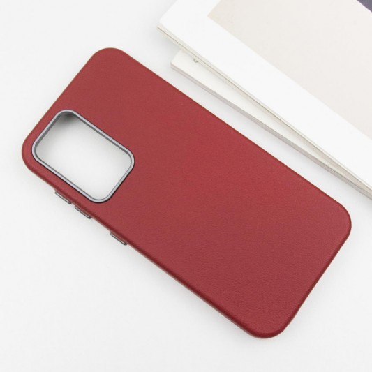 Кожаный чехол Leather Case Metal Buttons для Samsung Galaxy S23 FE Red - изображение 2