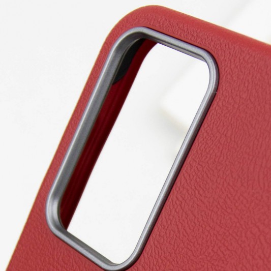 Кожаный чехол Leather Case Metal Buttons для Samsung Galaxy S23 FE Red - изображение 4