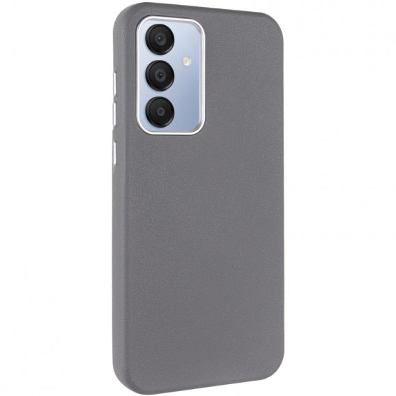 Шкіряний чохол Leather Case Metal Buttons для Samsung Galaxy S23 FE Titanium Gray