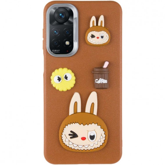 Чохол TPU Leather Toys для Xiaomi Redmi Note 11 Pro 4G/5G / 12 Pro 4G Labubu / Brown