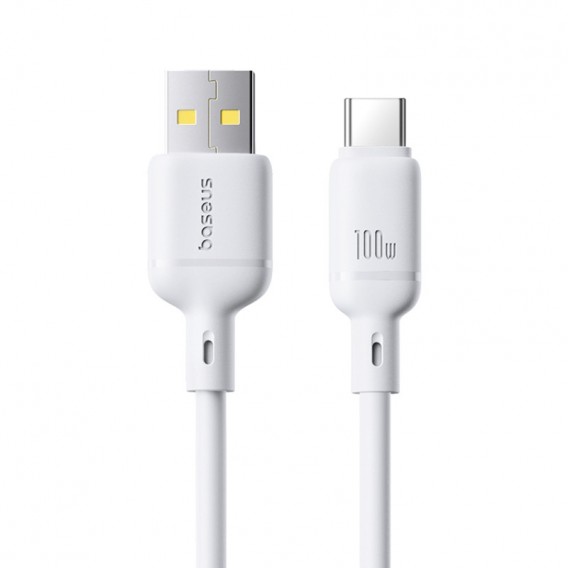 Дата кабель Baseus Silky Series OS Fast Charging USB to Type-C 100W (1m) (P10377703) Moon White