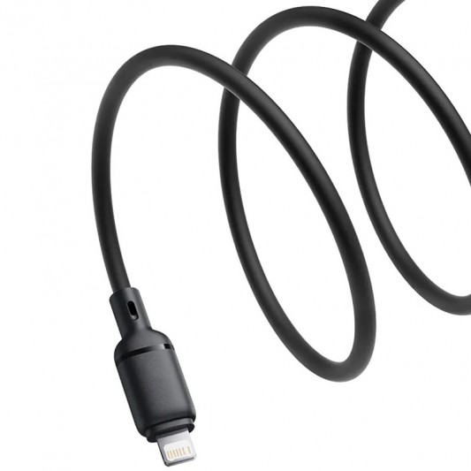 Дата кабель Baseus Silky Series OS Fast Charging USB to Lightning 2.4A (1m) (P1037770) Cluster Black - зображення 1 