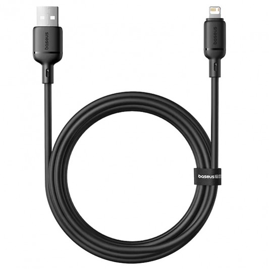 Дата кабель Baseus Silky Series OS Fast Charging USB to Lightning 2.4A (1m) (P1037770) Cluster Black - зображення 2 
