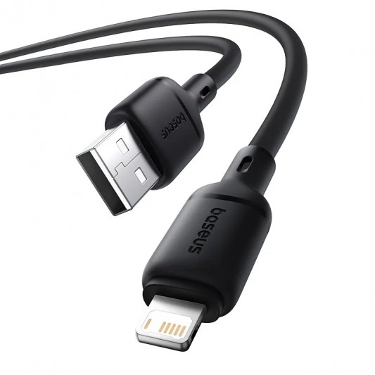 Дата кабель Baseus Silky Series OS Fast Charging USB to Lightning 2.4A (1m) (P1037770) Cluster Black - зображення 3 