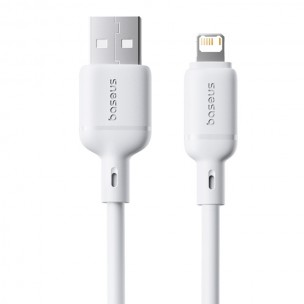 Дата кабель Baseus Silky Series OS Fast Charging USB to Lightning 2.4A (1m) (P1037770) Moon White Дата кабель Baseus Silky Series OS Fast Charging USB to Lightning 2.4A (1m) (P1037770) Moon White