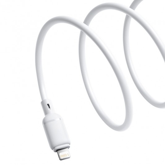 Дата кабель Baseus Silky Series OS Fast Charging USB to Lightning 2.4A (1m) (P1037770) Moon White - зображення 2 