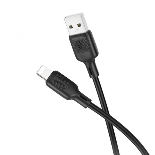 Дата кабель Borofone BX113 Lenny USB to Lightning 2.4A (2m) Black - изображение 1