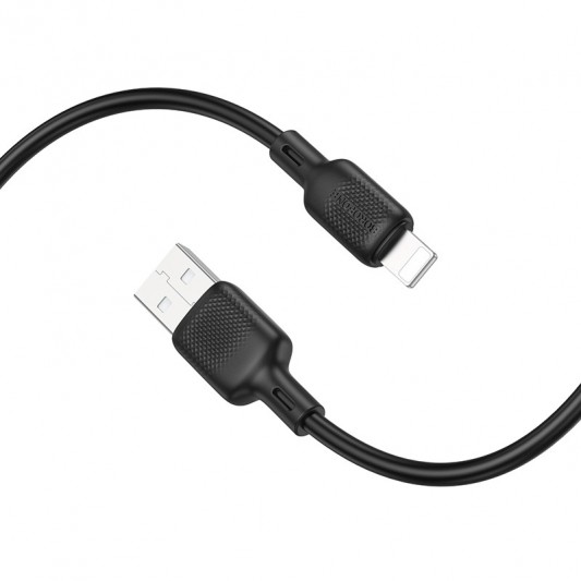 Дата кабель Borofone BX113 Lenny USB to Lightning 2.4A (2m) Black - изображение 2