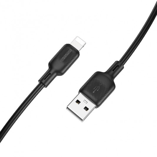 Дата кабель Borofone BX113 Lenny USB to Lightning 2.4A (2m) Black - изображение 3
