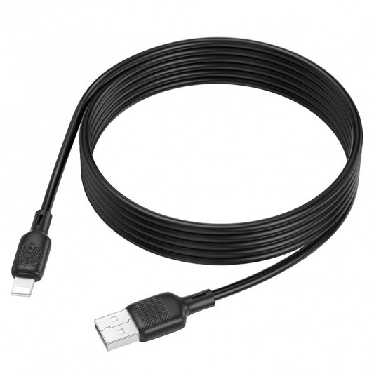 Дата кабель Borofone BX113 Lenny USB to Lightning 2.4A (2m) Black - изображение 4