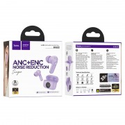 Бездротові TWS навушники Hoco EQ22 Singer ANC+ENC Taro Purple