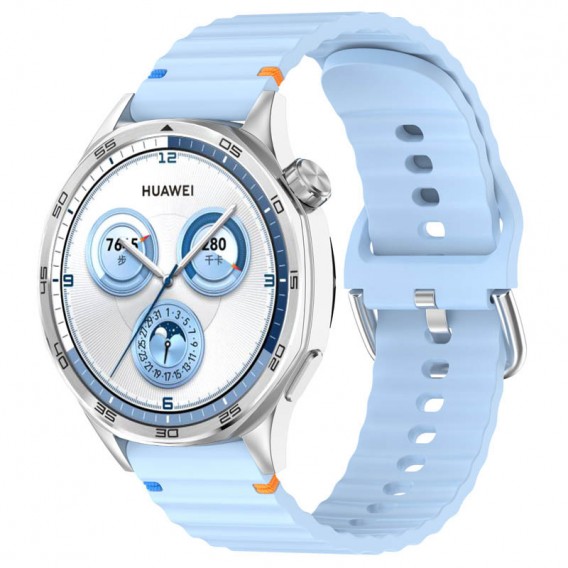 Силіконовий ремінець Wavy для Smart Watch 22mm Light Blue