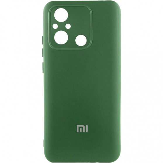 Чехол Silicone Cover Lakshmi Full Camera (AA) with logo для Xiaomi Redmi 12C / Poco C55 Зеленый / Dark green