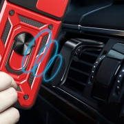 Ударопрочный чехол Camshield Serge Ring для Samsung Galaxy A03s Красный