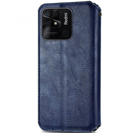 Шкіряний чохол-книжка GETMAN Cubic (PU) для Xiaomi Redmi 10C Синій - зображення 1 
