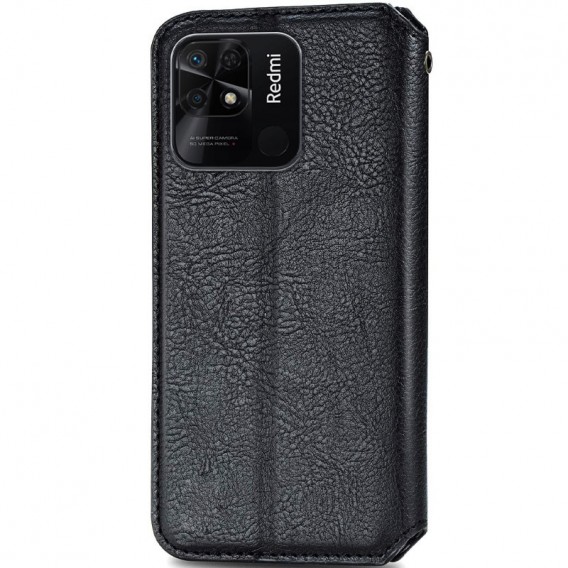 Шкіряний чохол-книжка GETMAN Cubic (PU) для Xiaomi Redmi 10C Чорний