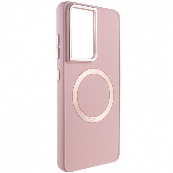 TPU чохол Bonbon Metal Style with MagSafe для Samsung Galaxy S22 Ultra Рожевий / Light Pink