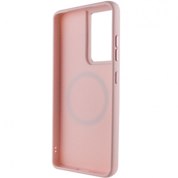 TPU чохол Bonbon Metal Style with MagSafe для Samsung Galaxy S22 Ultra Рожевий / Light Pink