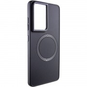 TPU чохол Bonbon Metal Style with MagSafe для Samsung Galaxy S22 Ultra Чорний / Black
