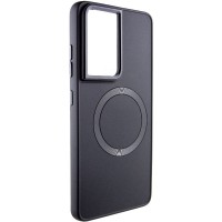 TPU чехол Bonbon Metal Style with MagSafe для Samsung Galaxy S22 Ultra Черный / Black