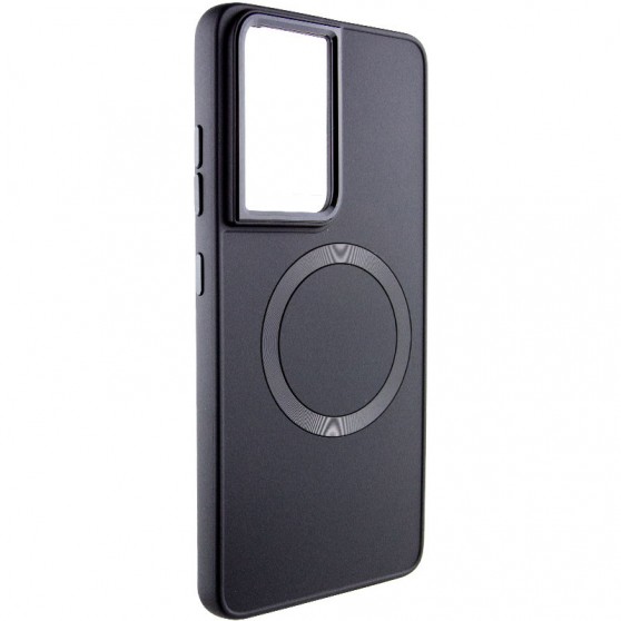 TPU чехол Bonbon Metal Style with MagSafe для Samsung Galaxy S22 Ultra Черный / Black