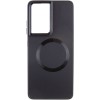 TPU чохол Bonbon Metal Style with MagSafe для Samsung Galaxy S22 Ultra Чорний / Black