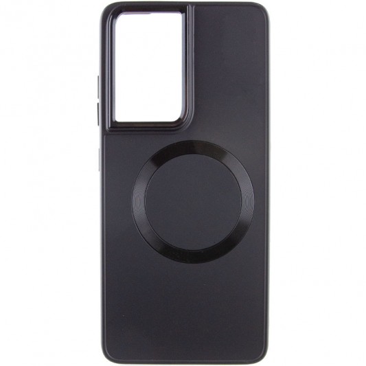 TPU чохол Bonbon Metal Style with MagSafe для Samsung Galaxy S22 Ultra Чорний / Black - зображення 1 
