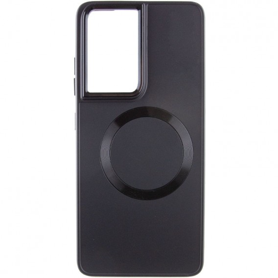 TPU чохол Bonbon Metal Style with MagSafe для Samsung Galaxy S22 Ultra Чорний / Black