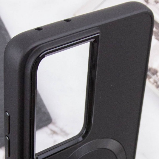 TPU чохол Bonbon Metal Style with MagSafe для Samsung Galaxy S22 Ultra Чорний / Black - зображення 4 