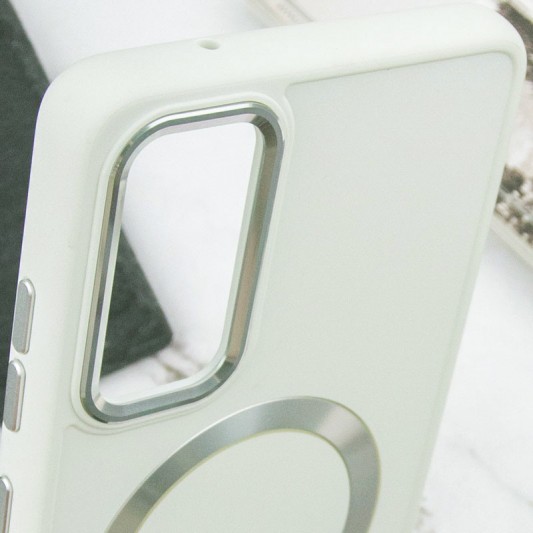 TPU чохол Bonbon Metal Style with MagSafe для Samsung Galaxy S23 Білий / White - зображення 4 