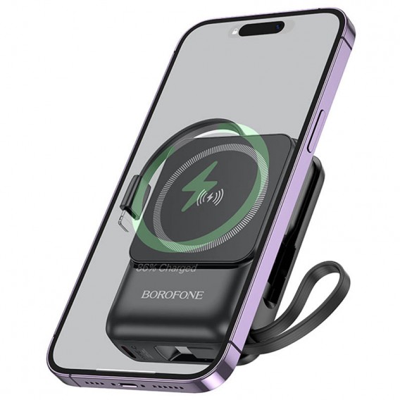 Портативний ЗП Power Bank BOROFONE BJ59 Refined 22.5W+PD20W з БЗП 10000 mAh Black - зображення 1 