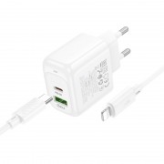 СЗУ Hoco CS54A Surplus PD20W+QC3.0 (1USB-A/1C) + кабель Type-C to Lightning White