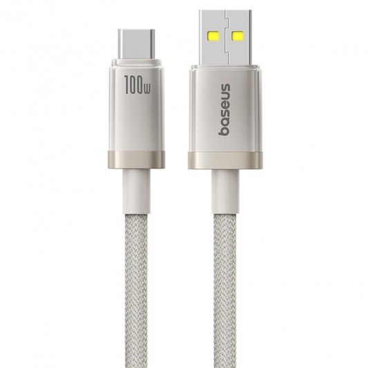 Дата кабель Baseus Titanium Alloy Fast Charging USB to Type-C 100W (1m) (P10378102) Galaxy Titanium Gold - изображение 1