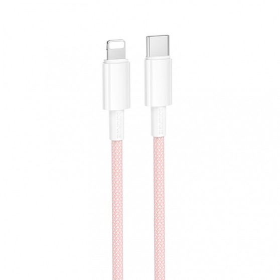 Дата кабель Borofone BX117 Source Type-C to Lightning 27W (1m) Pink