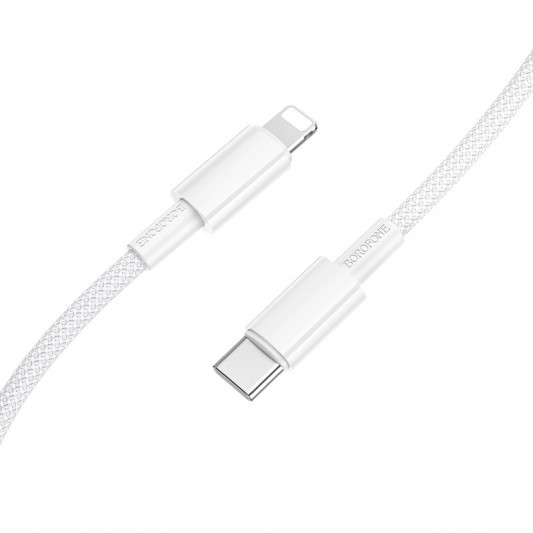 Дата кабель Borofone BX117 Source Type-C to Lightning 27W (1m) White - зображення 1 