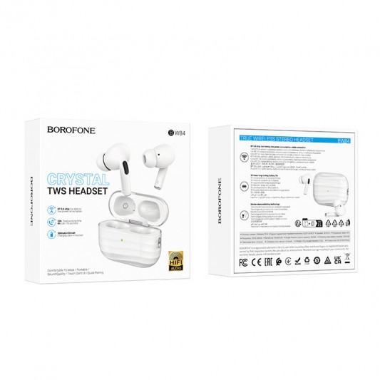 Бездротові TWS навушники BOROFONE BW84 Dream White - зображення 1 