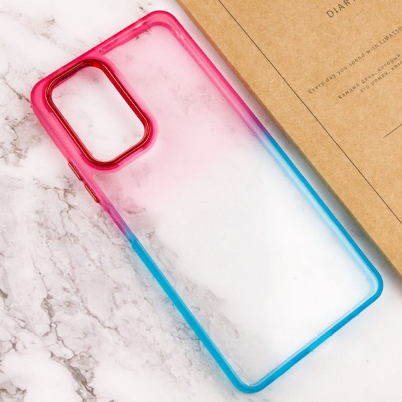 Чехол TPU+PC Fresh sip series для Xiaomi Redmi Note 10 Pro / 10 Pro Max Бирюзовый / Розовый