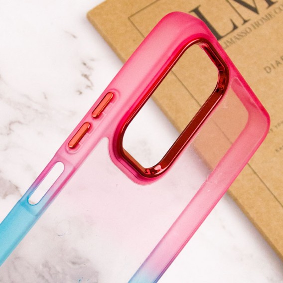 Чехол TPU+PC Fresh sip series для Xiaomi Redmi Note 10 Pro / 10 Pro Max Бирюзовый / Розовый