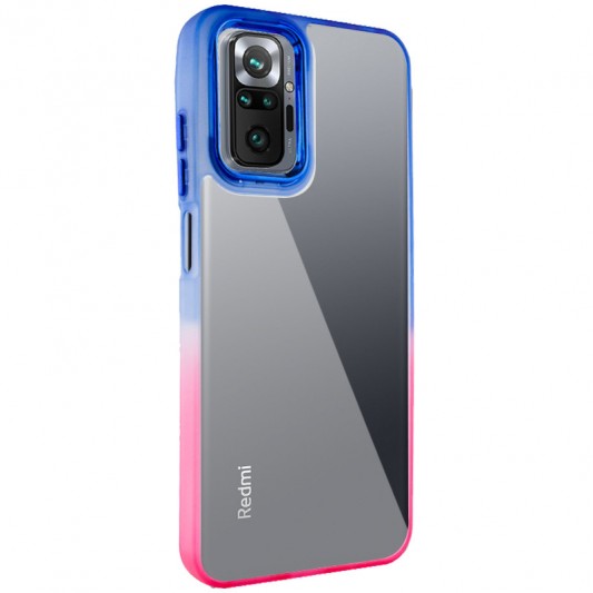 Чехол TPU+PC Fresh sip series для Xiaomi Redmi Note 10 Pro / 10 Pro Max Розовый / Синий