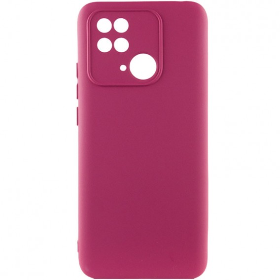 Чохол Silicone Cover Lakshmi Full Camera (A) для Xiaomi Poco C40 Бордовий / Marsala