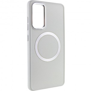 TPU чехол Bonbon Metal Style with MagSafe для Samsung Galaxy S22 Белый / White